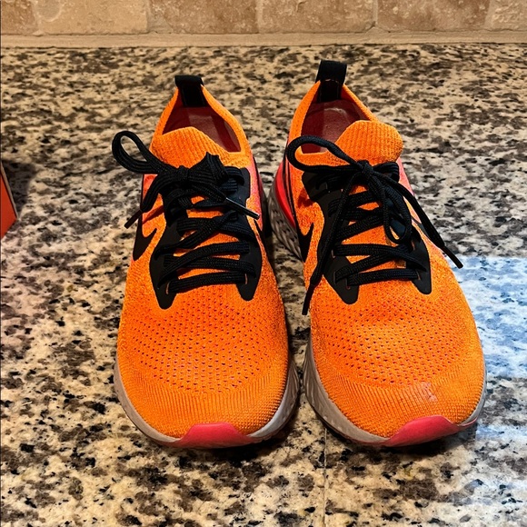 Nike Kids Bright Orange and Black Sneakers - Picture 1 of 8